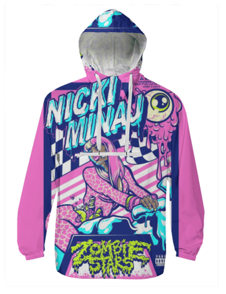 Nicki Minaj Zombie Large Print Windbreaker